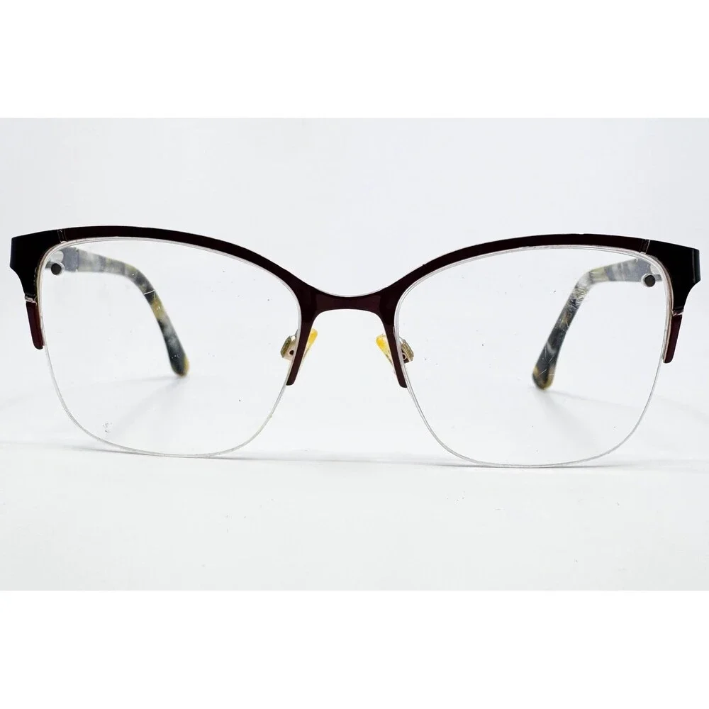 Via Spiga Eyeglasses Women Brown Cat Eye Semi Rimless Brunetta 55-18-140